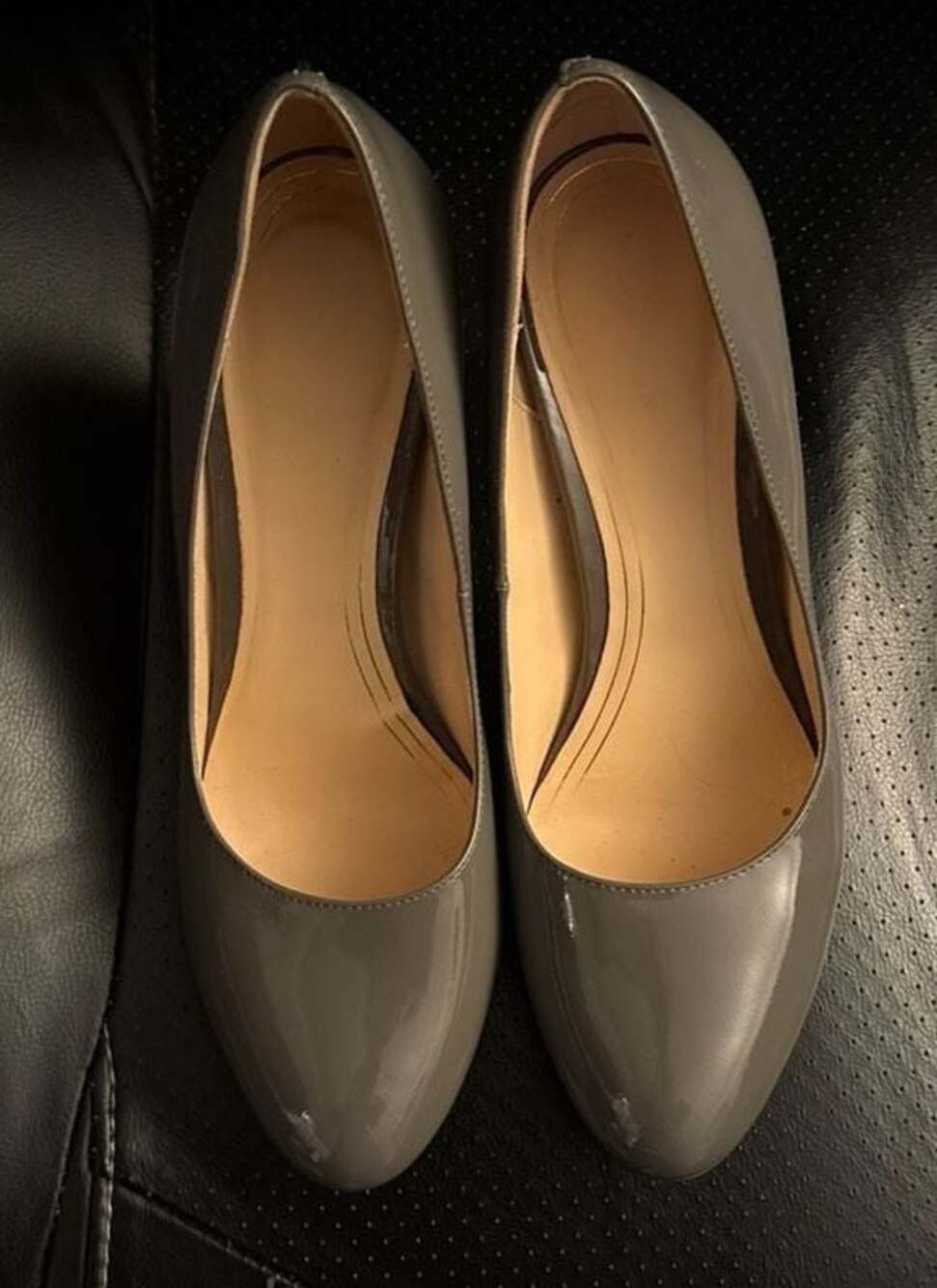 Cole Haan Nike Air Grey Patent Leather Platform Pump Heels